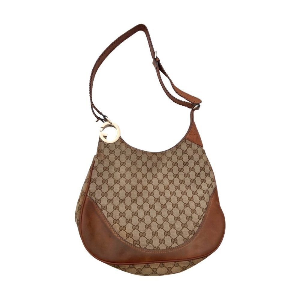Gucci GG monogram canvas leather cross body bag